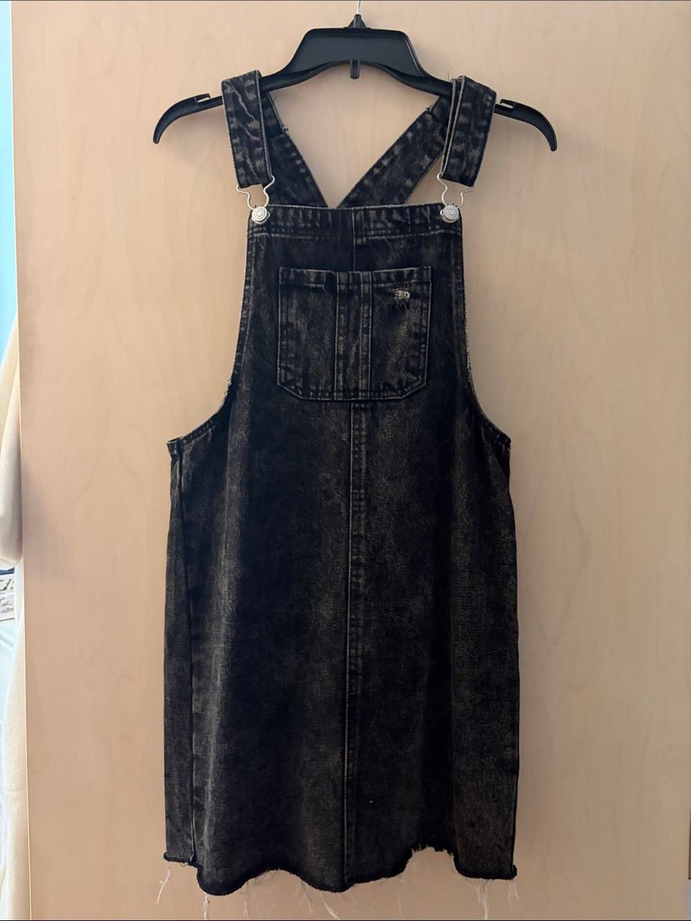 NWOT Black Denim Overall Dress